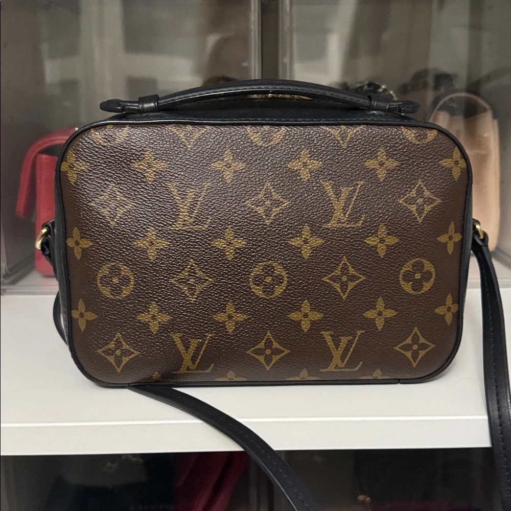 Authentic Louis Vuitton Saintonge Noir Monogram Crossbody Bag